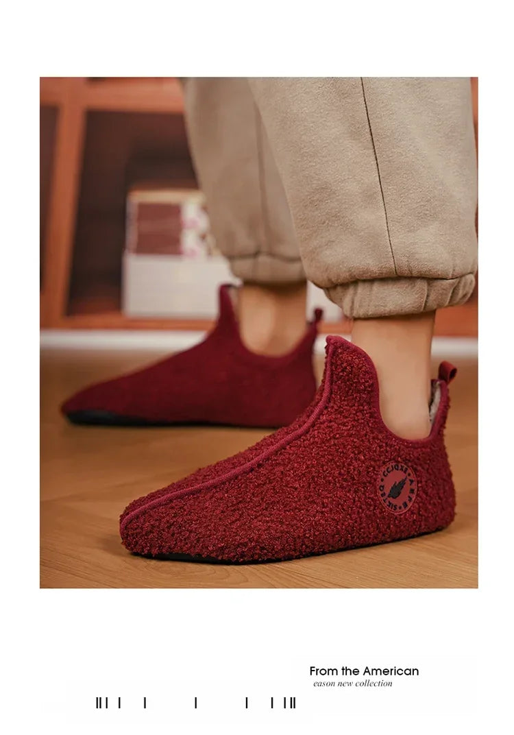 YRZL, zapatos de algodón de invierno para hombre, zapatillas ligeras sin cordones de alta calidad, mocasines de algodón de felpa para interiores, zapatos cálidos Unisex