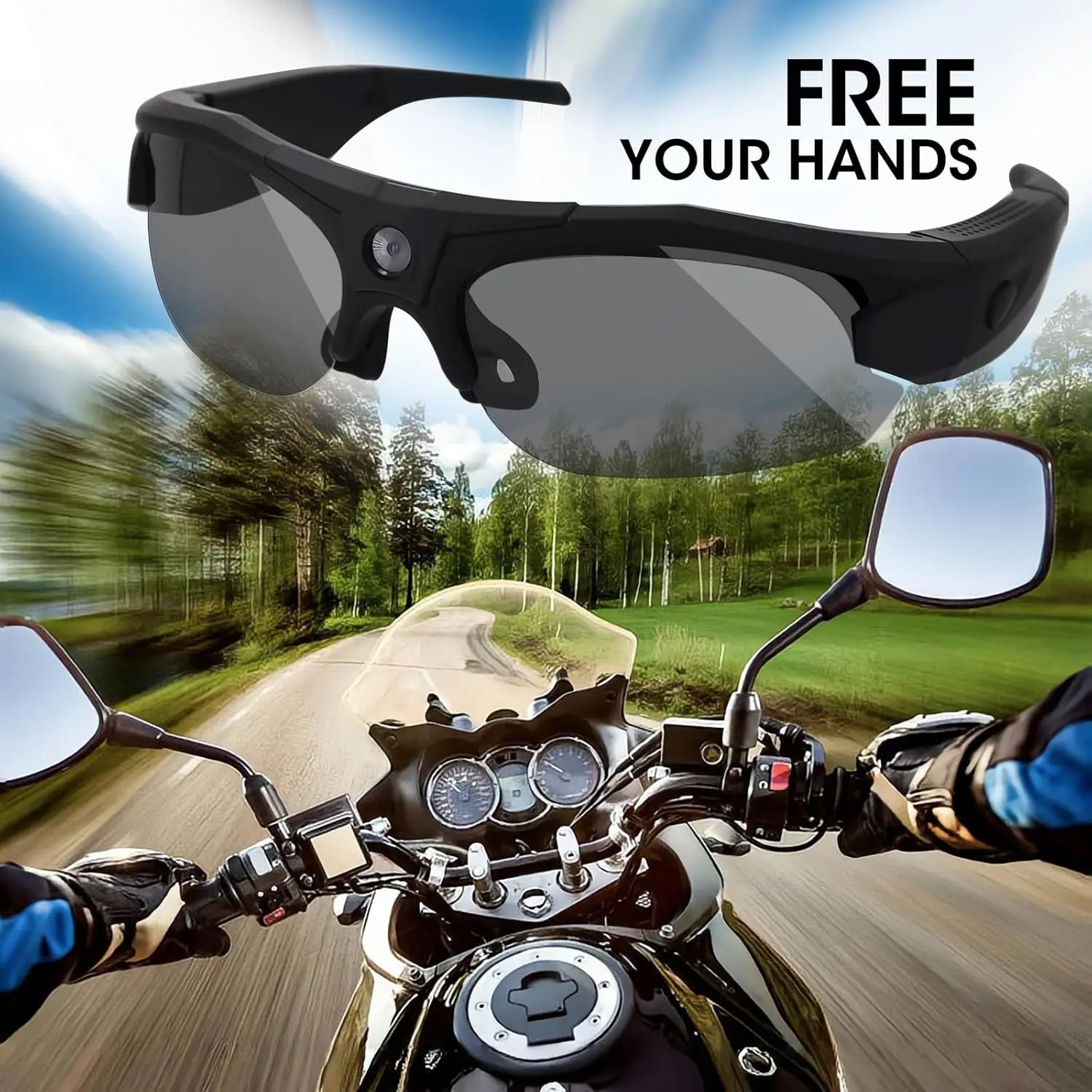Gafas de sol con cámara WiFi FHD 1080P para deportes al aire libre