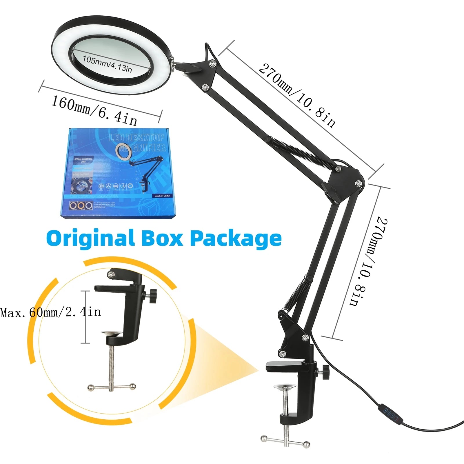 Lupa Iluminada 72 LED USB con 3 Colores de Luz para Trabajo y Belleza