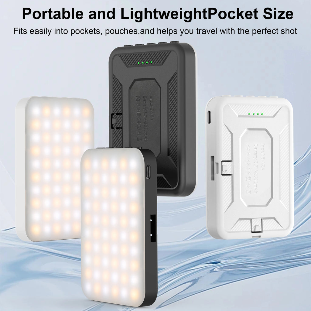 Nueva luz para selfies, 60 luces LED para teléfono, luz de relleno, 7 modos de salida, Kit de lámpara de vídeo regulable 2500K-6500K, Panel de luz bicolor CRI 97+