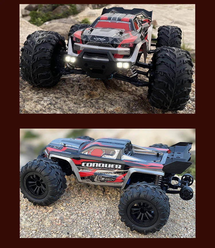 Coche teledirigido 1:16 75 KM/H o 50 KM/H 4WD con coches de Control remoto LED camión monstruo de deriva de alta velocidad para niños Vs Wltoys 144001   Juguetes