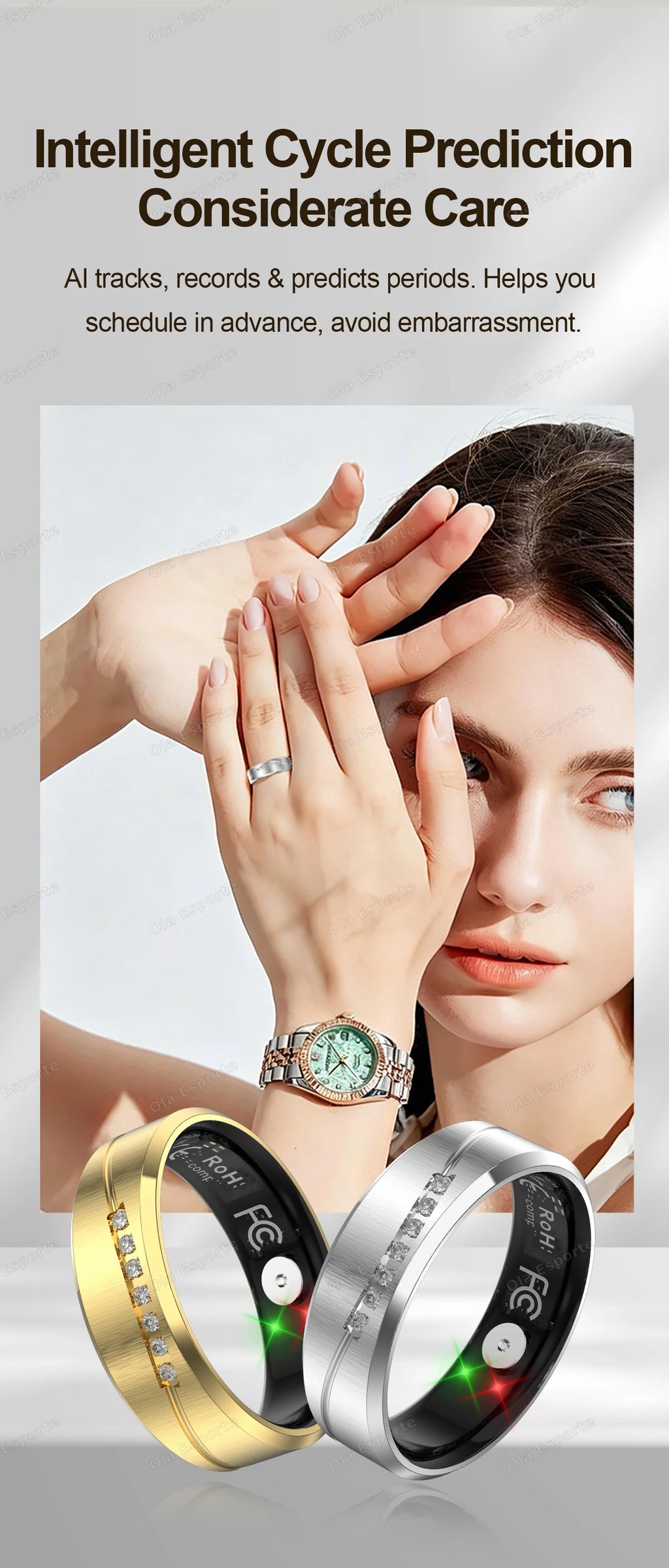 Anillo Inteligente Monitor Cardíaco y Oxígeno IP68