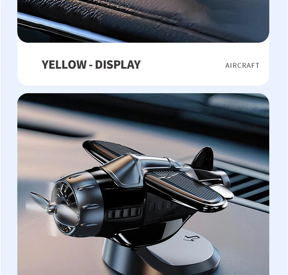 Mini avión con energía Solar, fragancia sólida, consola central para coche, adorno para salpicadero 360 °   Aire más fresco giratorio para aviones creativos