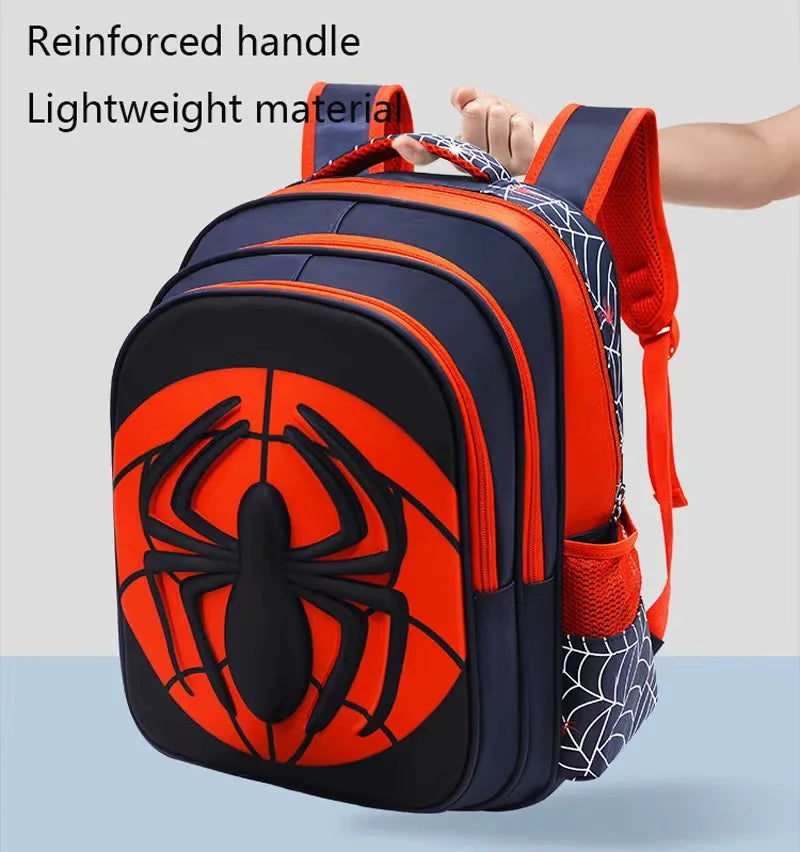 Mochila Escolar para Niños con Patrón de Araña