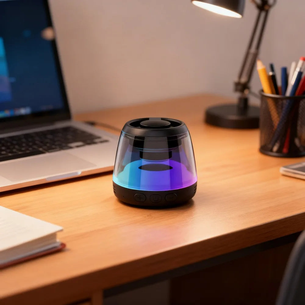 Altavoz para juegos con soporte magnético para teléfono inalámbrico: compatible con MagSafe y Android, resistente al agua IPX5, iluminación RGB, montaje en superficie metálica