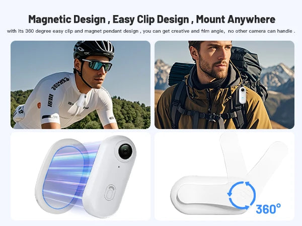 Mini cámara corporal Full HD 4K para casco y bicicleta con WiFi