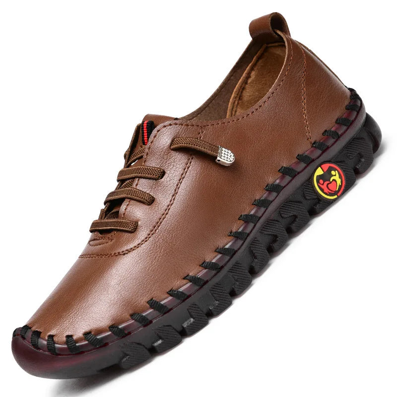 Zapatillas Mocasín de Cuero para Mujer con Cordones