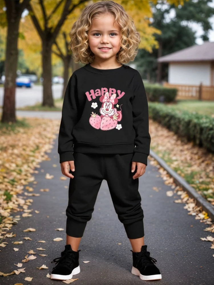 Primavera otoño nuevo estilo niñas sudadera chándal niños Casual O cuello sudaderas con capucha y pantalón largo 2 uds conjuntos de ropa deportiva para niños