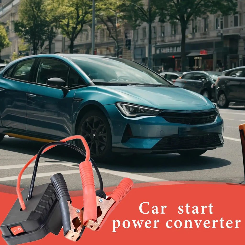 Para batería de coche, arrancador de batería, banco de energía de emergencia de litio con Clips de cobre engrosados con puertos de carga USB