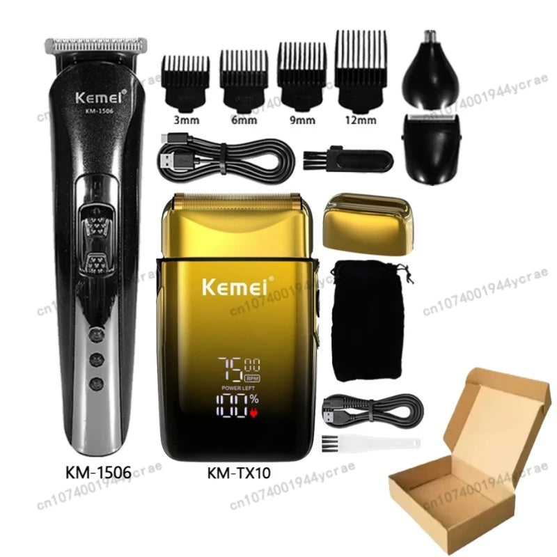 Cortadora de Pelo Inalámbrica Recargable para Hombre, Modelos KM-5083, KM-1506, KM-TX10