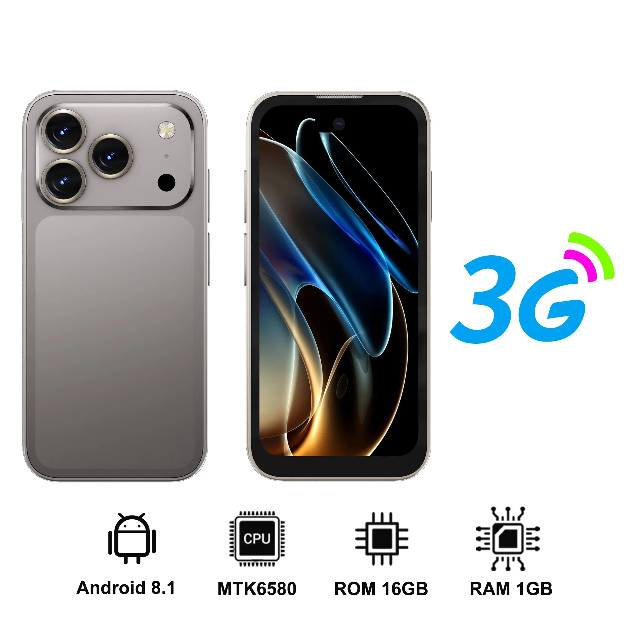 Mini Smartphone SERVO 17 PRO MAX con Pantalla Completa de 3.75'', 3G WCDMA, Doble SIM, GPS, Desbloqueo Facial, Android, Teléfono Móvil Inteligente Pequeño