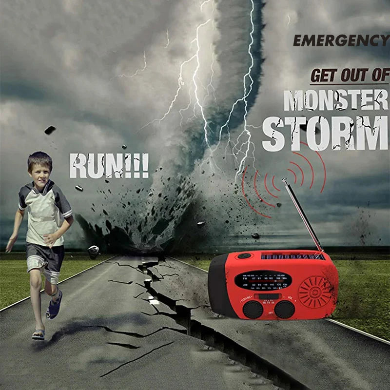 Radio Multifuncional Solar con Linterna LED de Emergencia