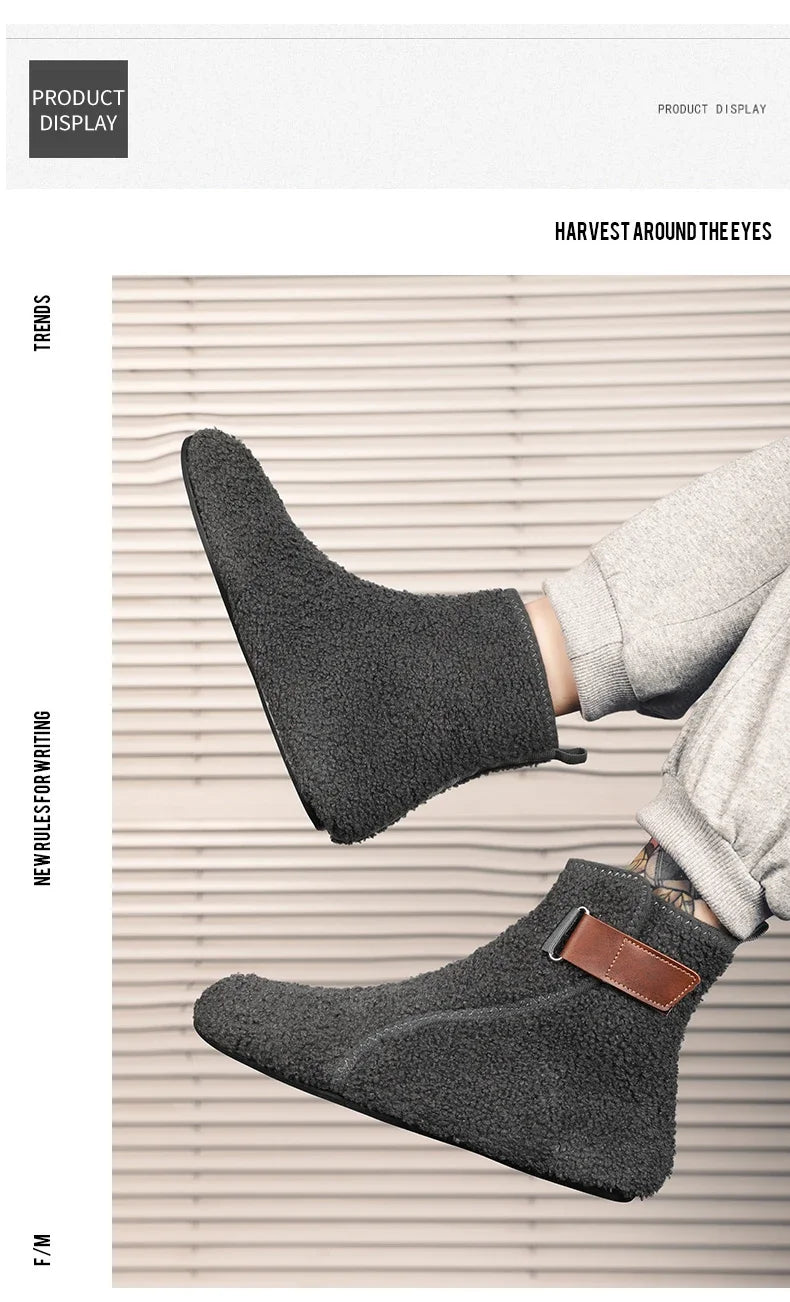 YRZL, zapatos de algodón de invierno, botines para hombre, zapatillas ligeras sin cordones cálidas, mocasines de algodón de felpa para interiores, zapatos cálidos de invierno para hombre
