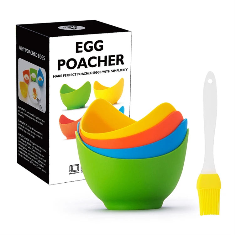 LMETJMA-Tazas de silicona para escalfador de huevos, molde para hervir huevos, con soportes de anillo, para freidora de aire por microondas, 4 piezas, JT85