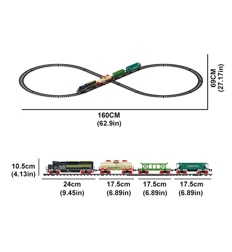 Tren Eléctrico de Juguete Vintage con Luces LED y Sonido para Niños