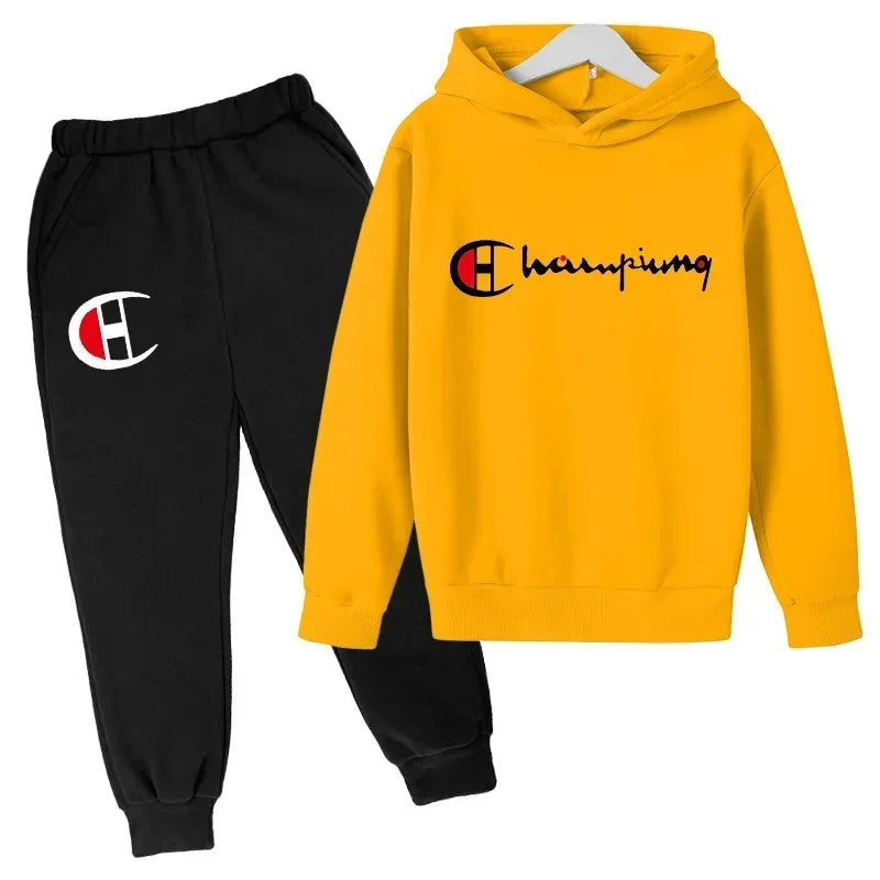 Conjunto buzo con capucha y pantalón deportivo para niños