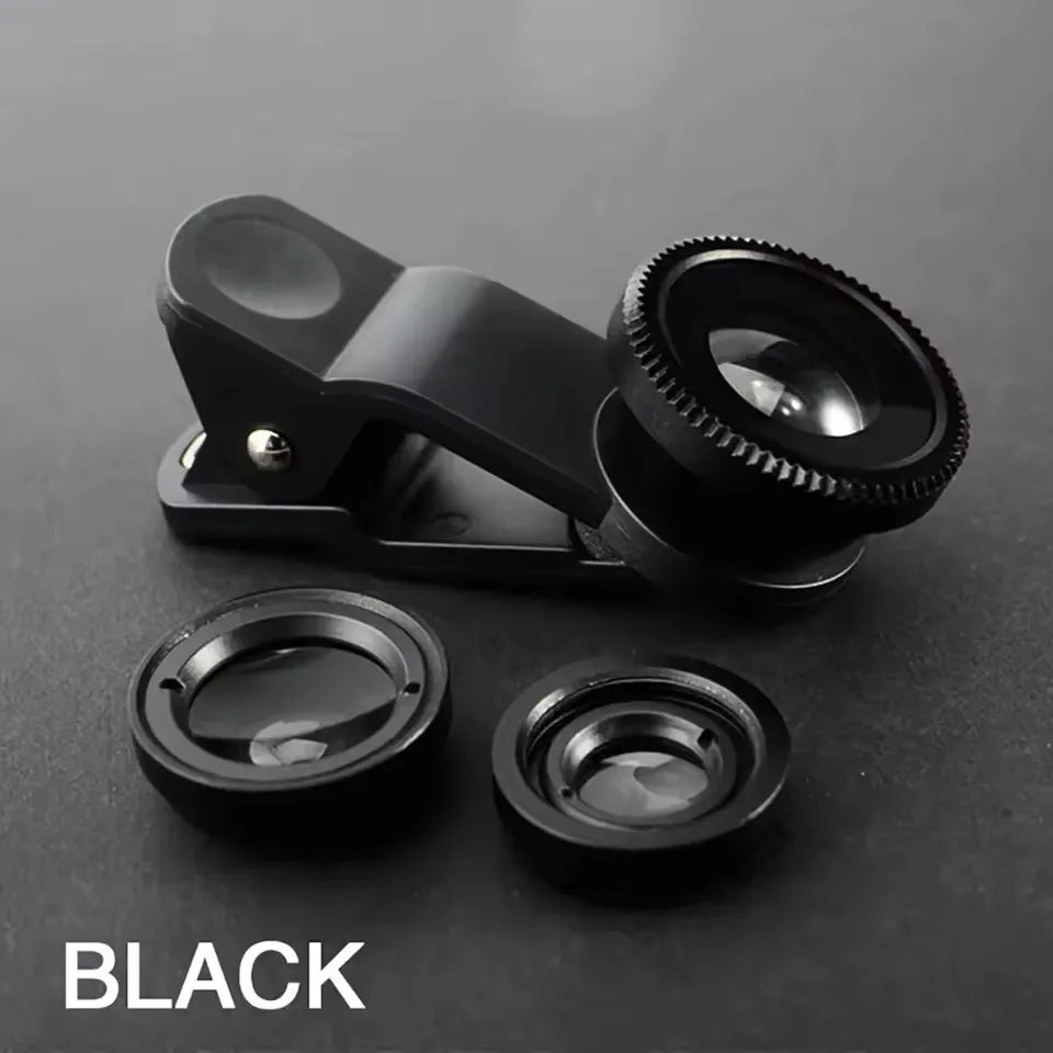 Kit de Lentes para Teléfono Gran Angular y Ojo de Pez HD