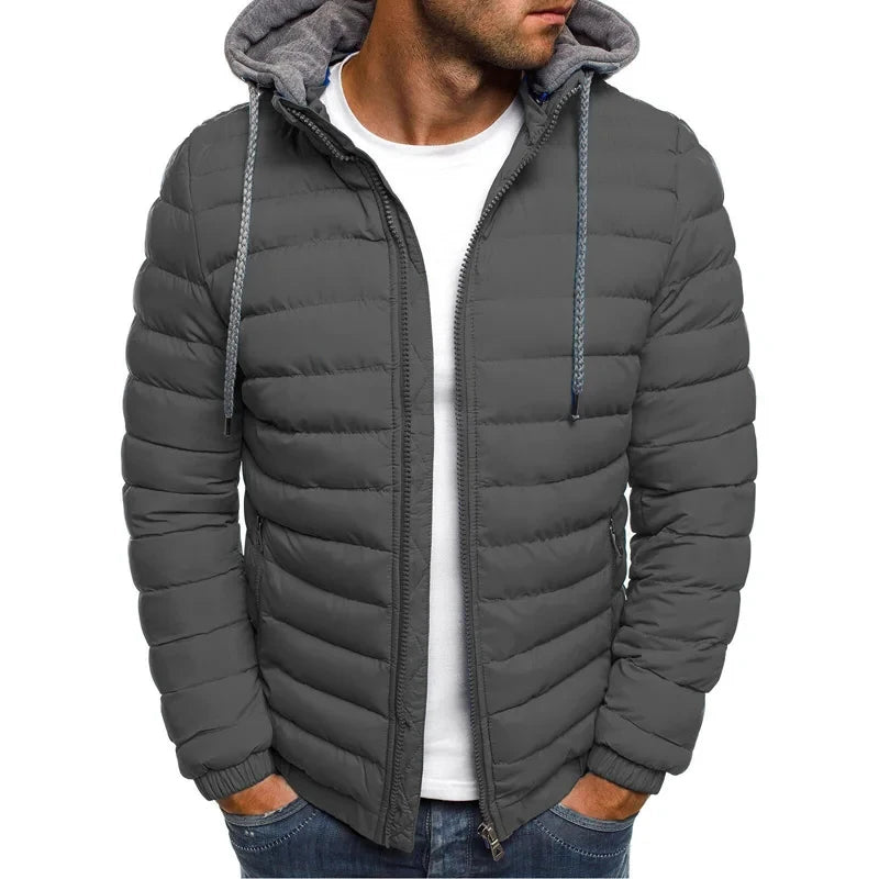 Chaqueta de invierno para hombre con capucha y gorro desmontable