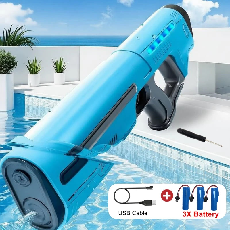 Pistolas de Agua Eléctricas Totalmente Automáticas para Adultos, Potentes, de Gran Capacidad, Juguete de Verano para Juegos al Aire Libre
