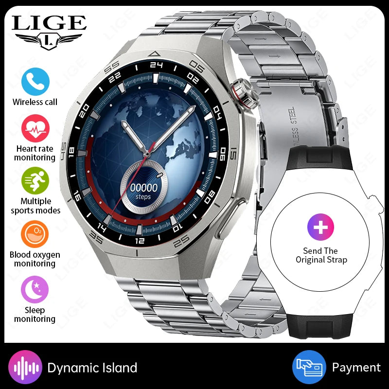 Reloj Inteligente LIGE con ECG y Cámara Remota