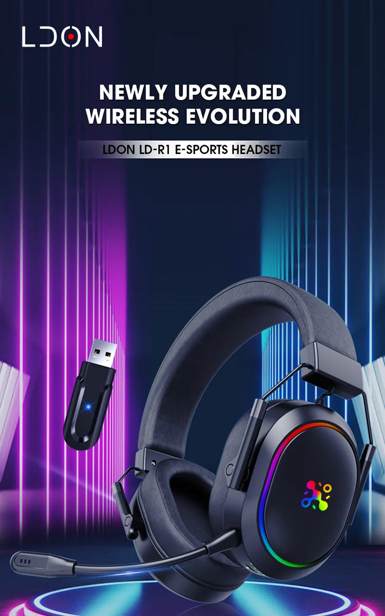 LDON Auriculares Gaming PS5 PS4 Bluetooth 2.4GHz