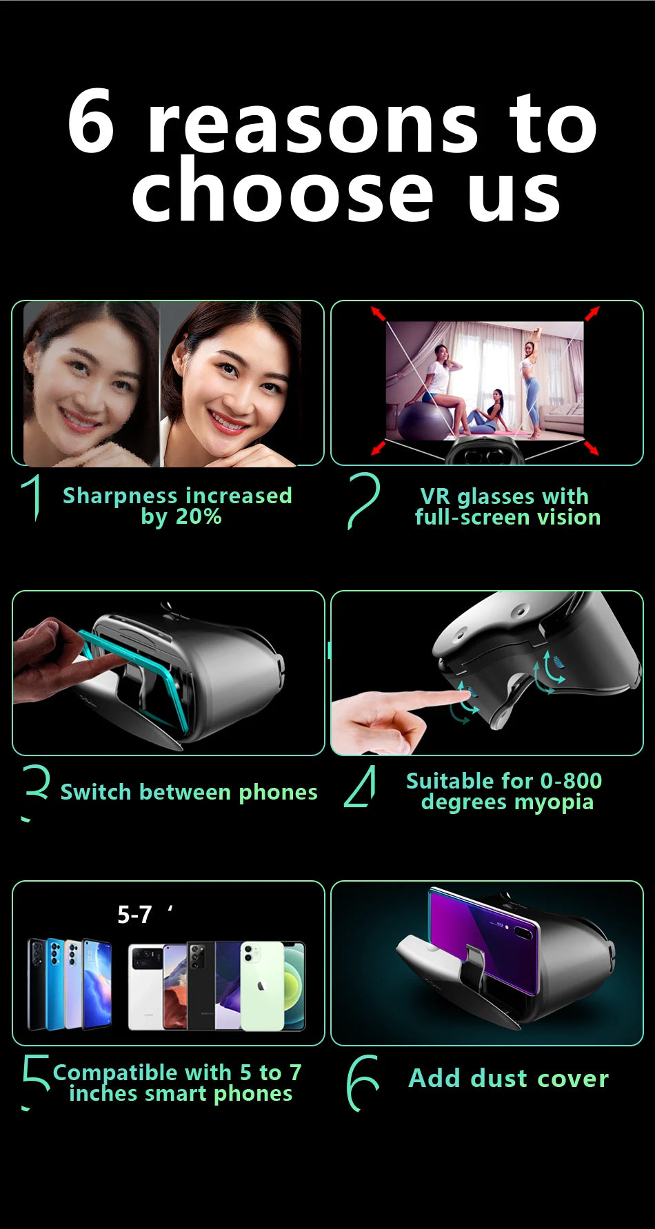 Gafas VR de realidad Virtual 3D para iPhone, Android, teléfono inteligente, casco para teléfono móvil, auriculares con lentes reales, dispositivos