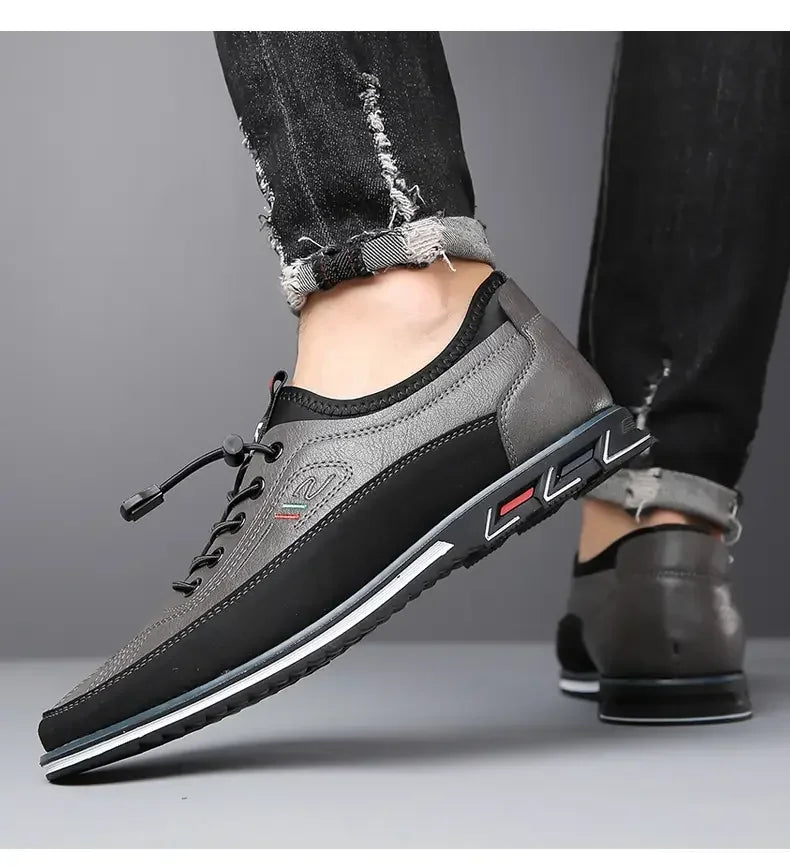 Zapatos casuales de hombre sin cordones, mocasines de poliuretano transpirables