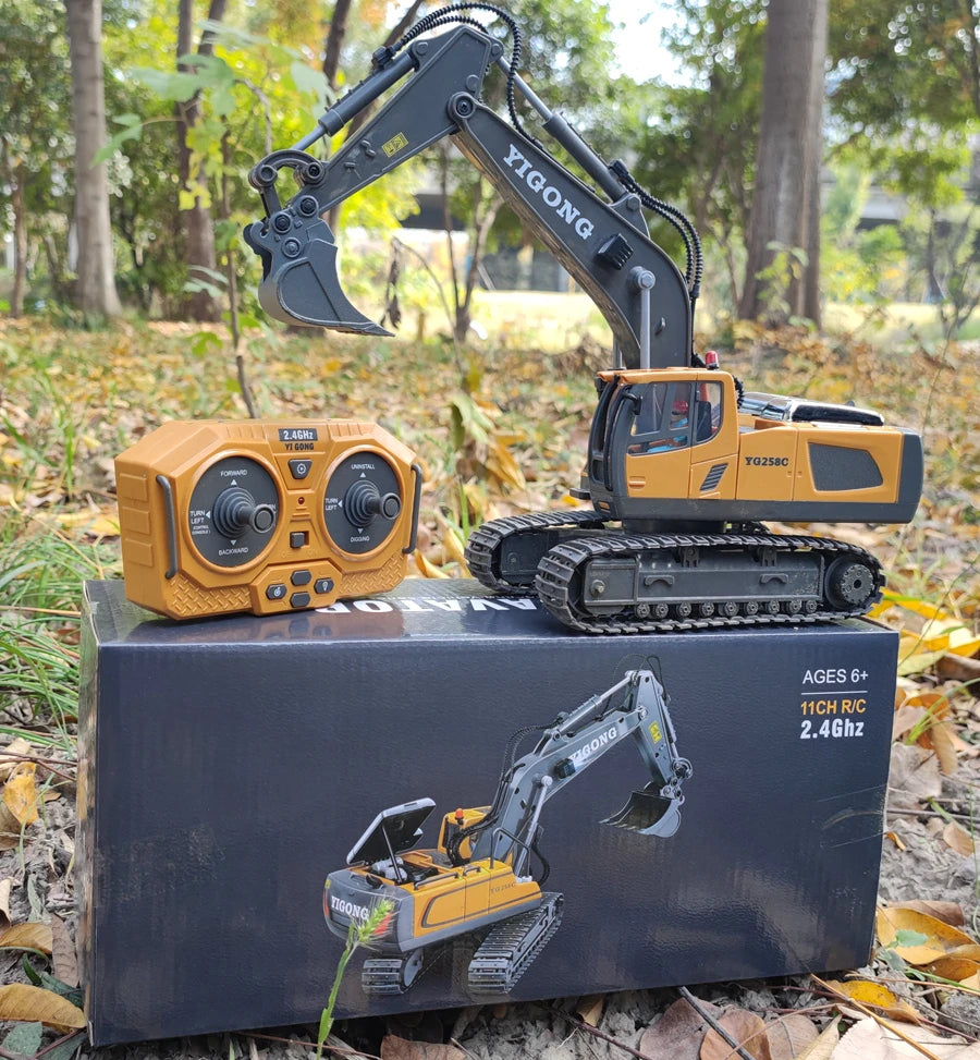Excavadora, Volquete y Bulldozer RC 4x4 de Aleación, Vehículos de Construcción