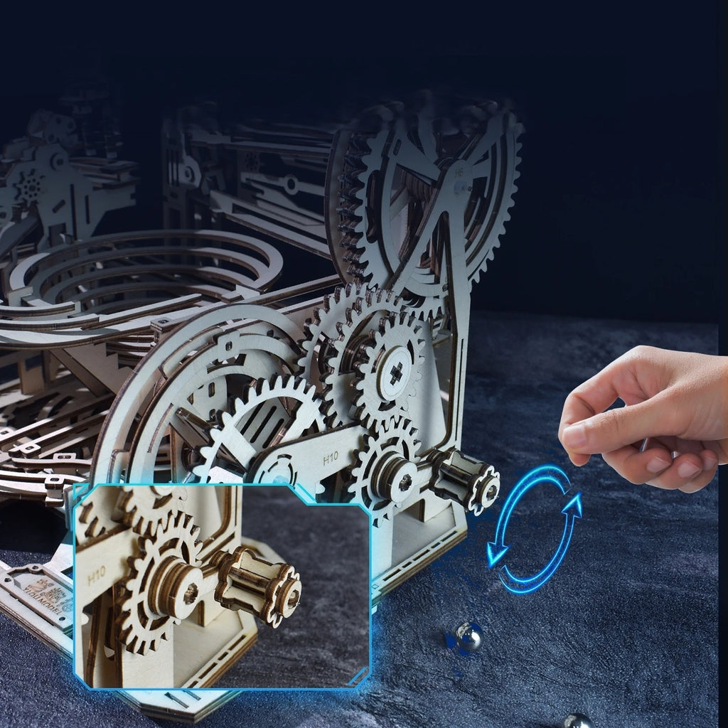 Chriyungel - Juego de Construcción de Madera 3D con Pistas de Canicas, Rompecabezas, Juego de Ingenio con Pistas de Canicas Rodantes, Regalo para Adultos y Adolescentes