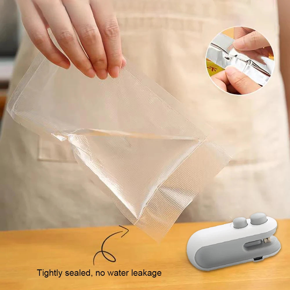 Mini selladora de bolsas recargable para conservar alimentos frescos