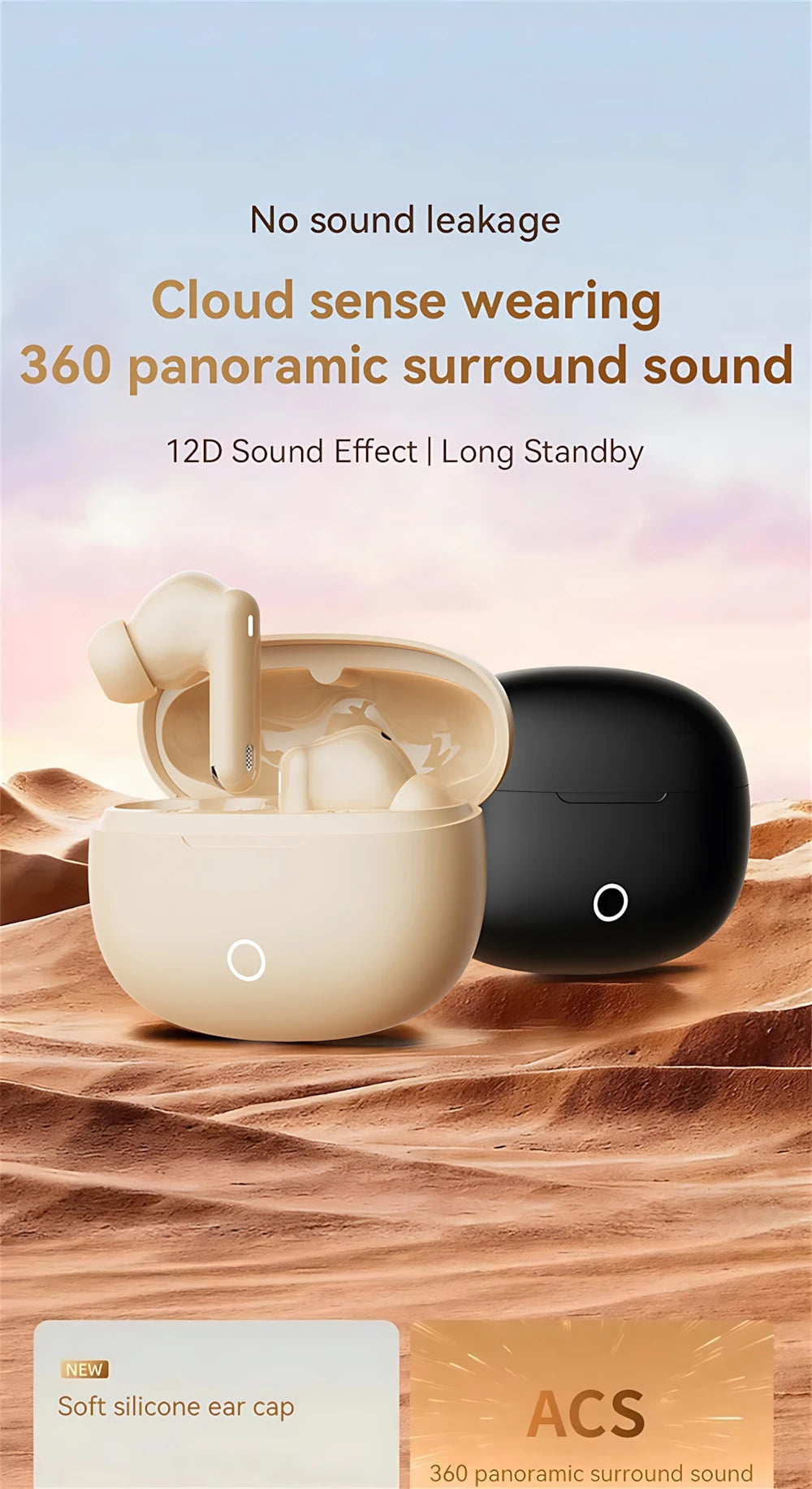 Auriculares TWS Bluetooth 5.3 con Cancelación de Ruido y Micrófono