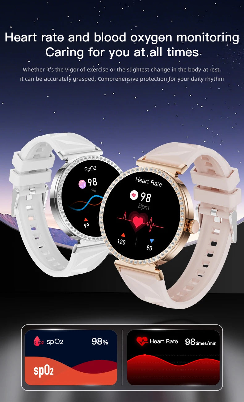LIGE Reloj Inteligente Lujo con Diamantes GPS