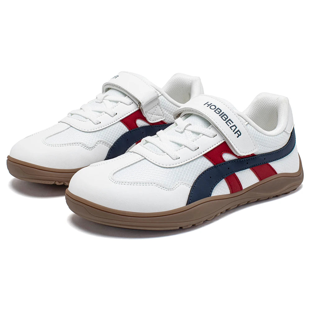 HOBIBEAR Zapatillas descalzas para niños con punta ancha y velcro