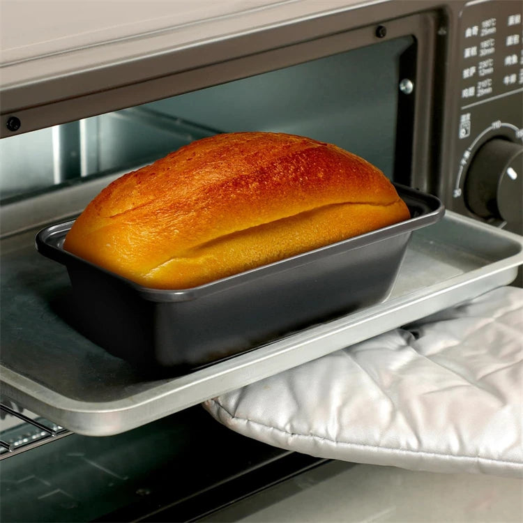 LMETJMA, sartén antiadherente para hornear pan, sartén para pan tostado de acero al carbono, utensilios de cocina rectangulares para hornear para Brownies, pan de carne JT233