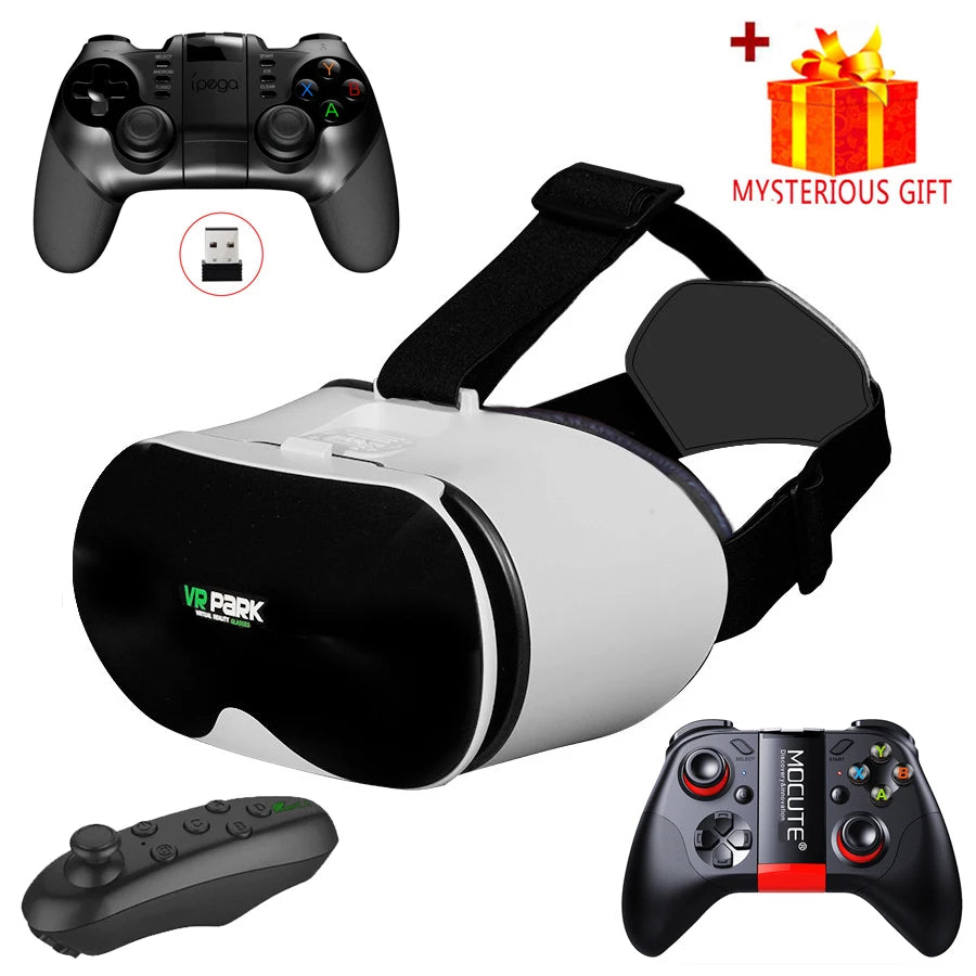 Gafas de Realidad Virtual 3D VR, Auriculares para Smartphone, Casco, Lentes para Teléfono Móvil, Dispositivo con Controlador para Videojuegos