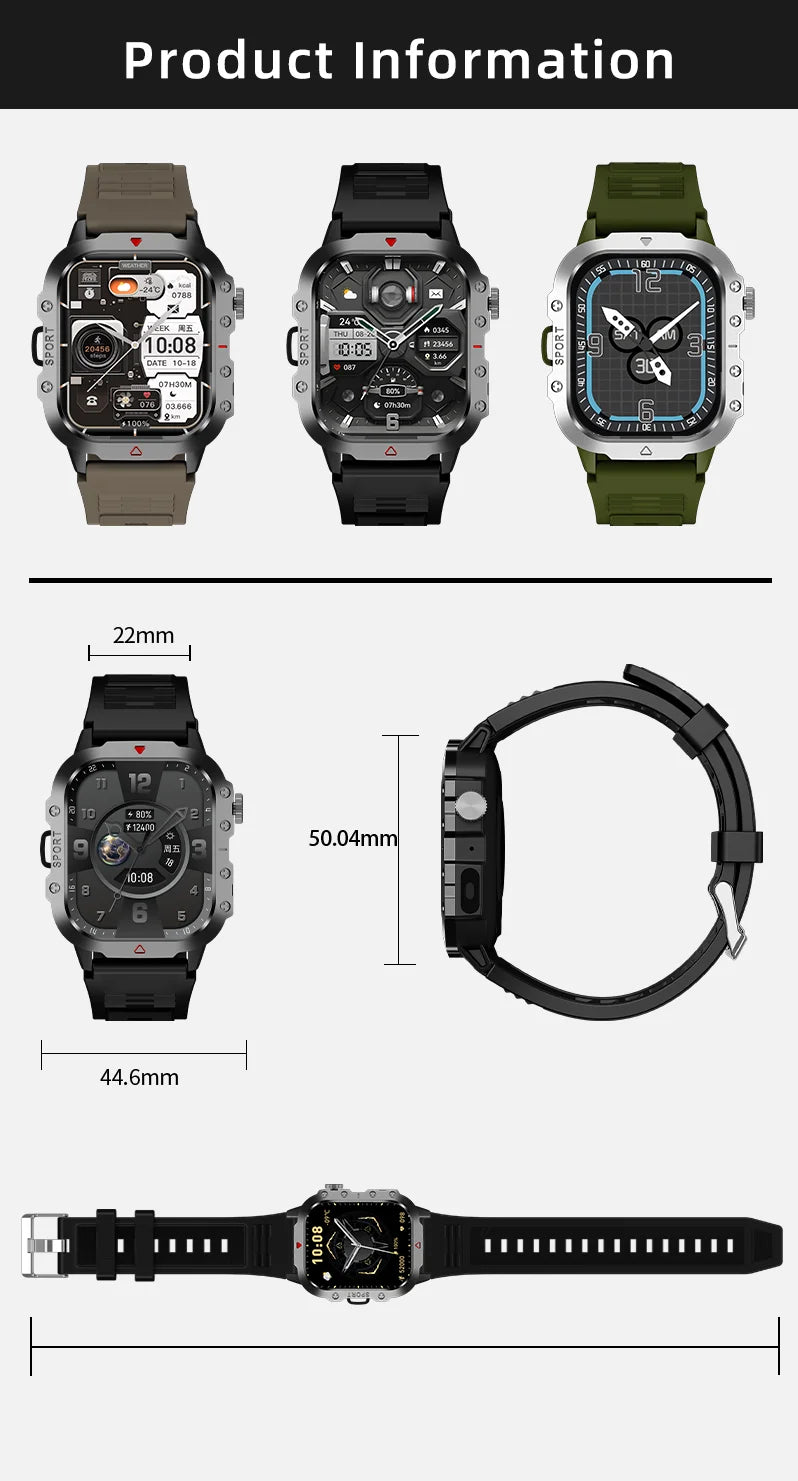 Reloj inteligente con llamada Bluetooth, electrónica, reloj inteligente militar, reloj de Fitness Digital, relojes de regalo para hombre y mujer, iOS, Android 2025, nuevo