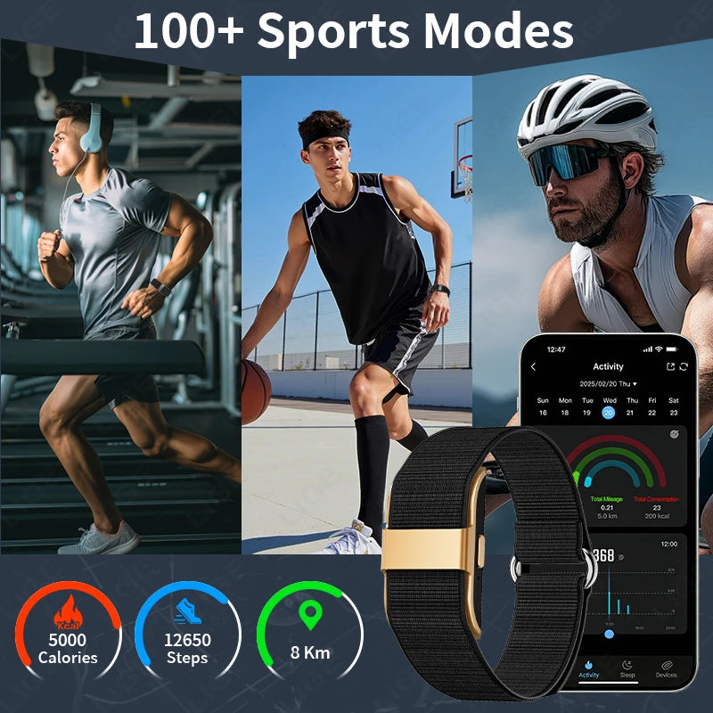 Smartwatch deportivo LIGE con monitor cardíaco, oxígeno en sangre y resistencia IP68