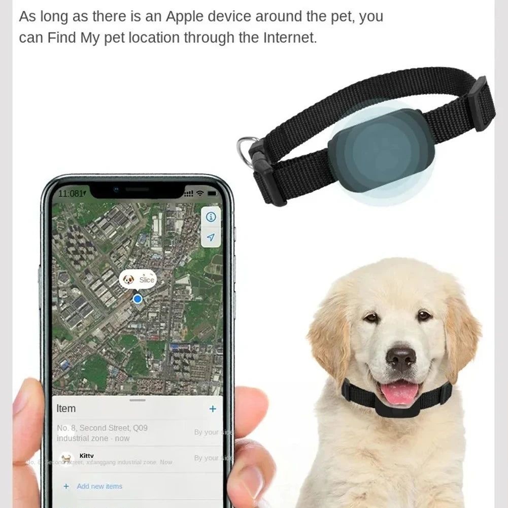 Rastreador GPS Bluetooth para mascotas, collar ajustable, localizador para perros y gatos, resistente al agua, antipérdida, dispositivo de seguimiento en tiempo real para iOS/Android
