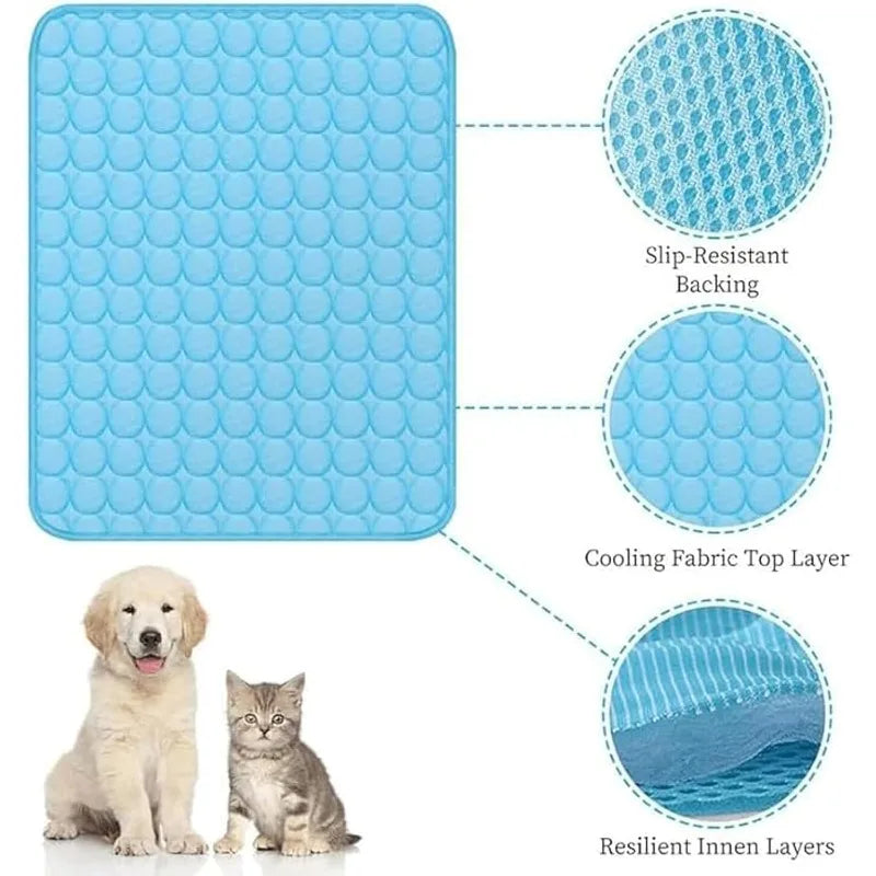 Alfombra Refrescante para Mascotas, Autoenfriante, Impermeable, para Perros y Gatos, Cama, Almohada, Cojín para Uso en Interiores y Exteriores