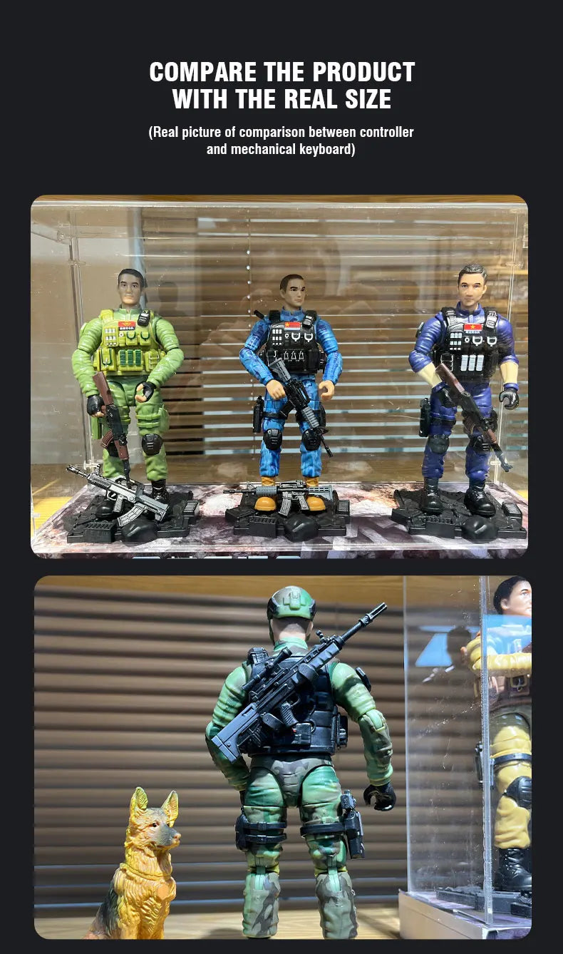 Figura Articulada de Soldado Militar de PVC para Niños