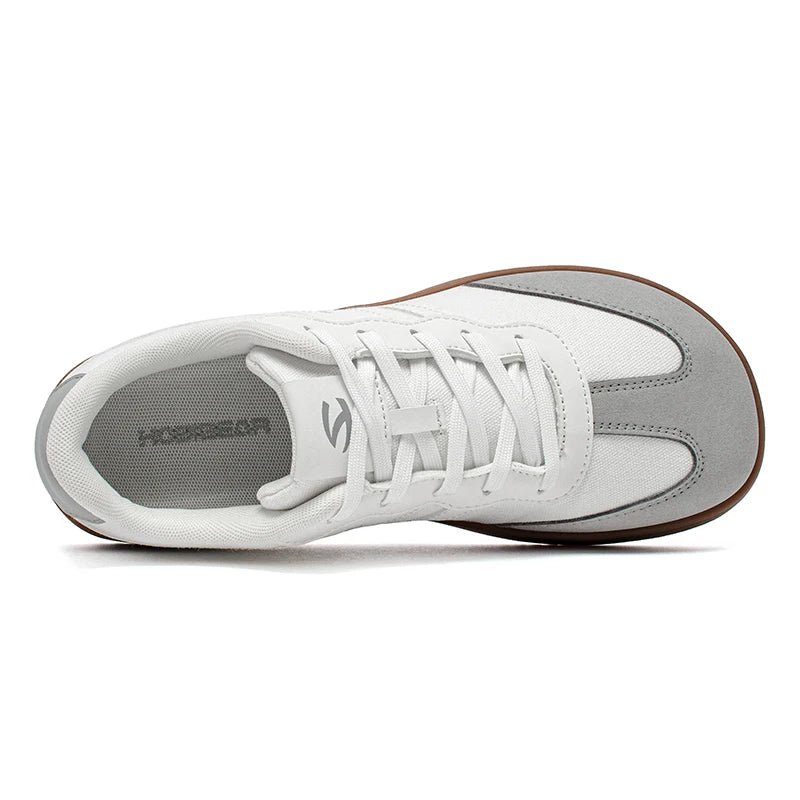 HOBIBEAR Zapatos de punta ancha para hombre y mujer, zapatillas de deporte de tela minimalista con cordones, zapatos casuales para caminar