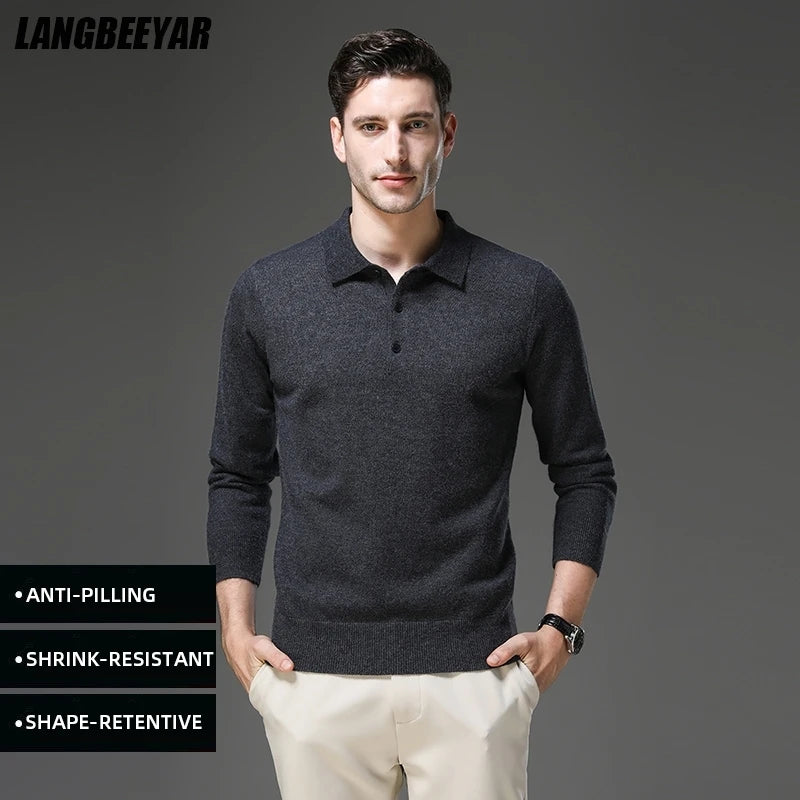 Suéter de Punto Antipilling para Hombre | Cuello Abotonado