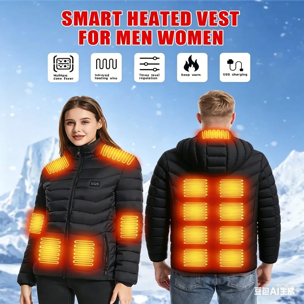 Chaqueta Calefaccionada 29 Zonas USB, 3 Niveles de Calor, Outdoor
