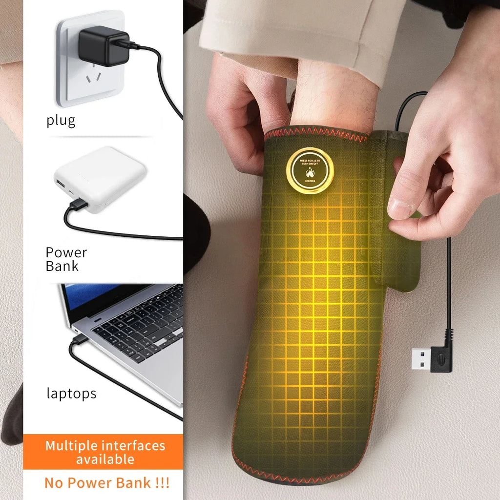 Almohadilla Térmica Inalámbrica para Tobillo, Masajeador Eléctrico con Vibración, Envoltura Térmica Recargable para Pies, Manos y Muñecas, Soporte Térmico para Muñeca y Tobillo