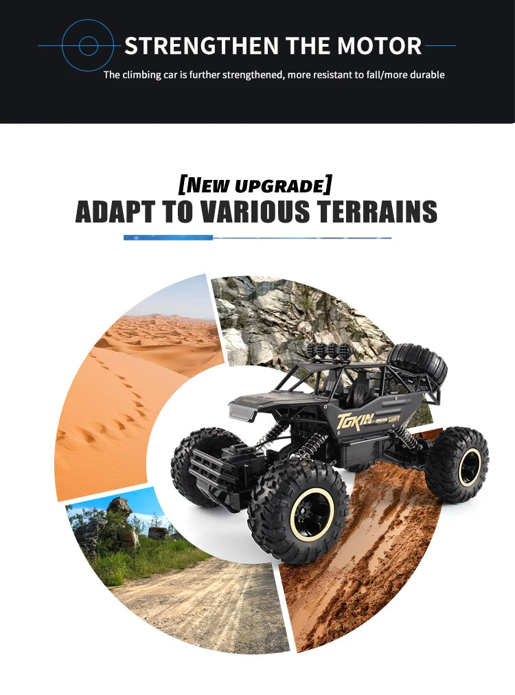Auto RC 4x4 Todoterreno Control Remoto 1:12 OiKe con Luces LED