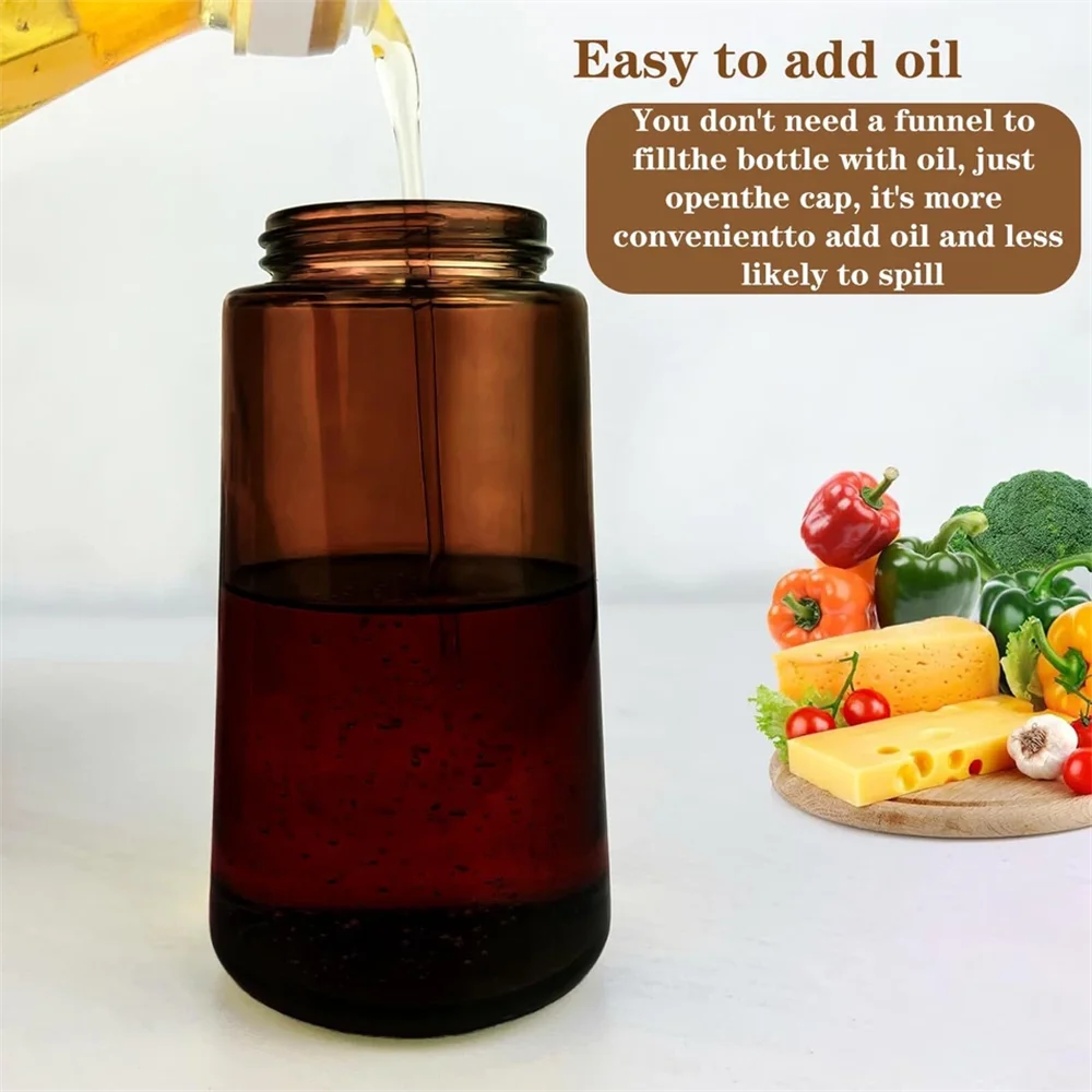 Dispensador y pulverizador de aceite de vidrio 2 en 1, botella pulverizadora de aceite de oliva a prueba de fugas de 16oz/470ml para cocinar, freidora de aire, barbacoa, hornear, ensalada