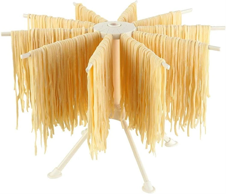 Estante plegable para secado de Pasta, soporte plegable para espagueti fresco casero, colgador de fideos con 10 asas de barra JT583