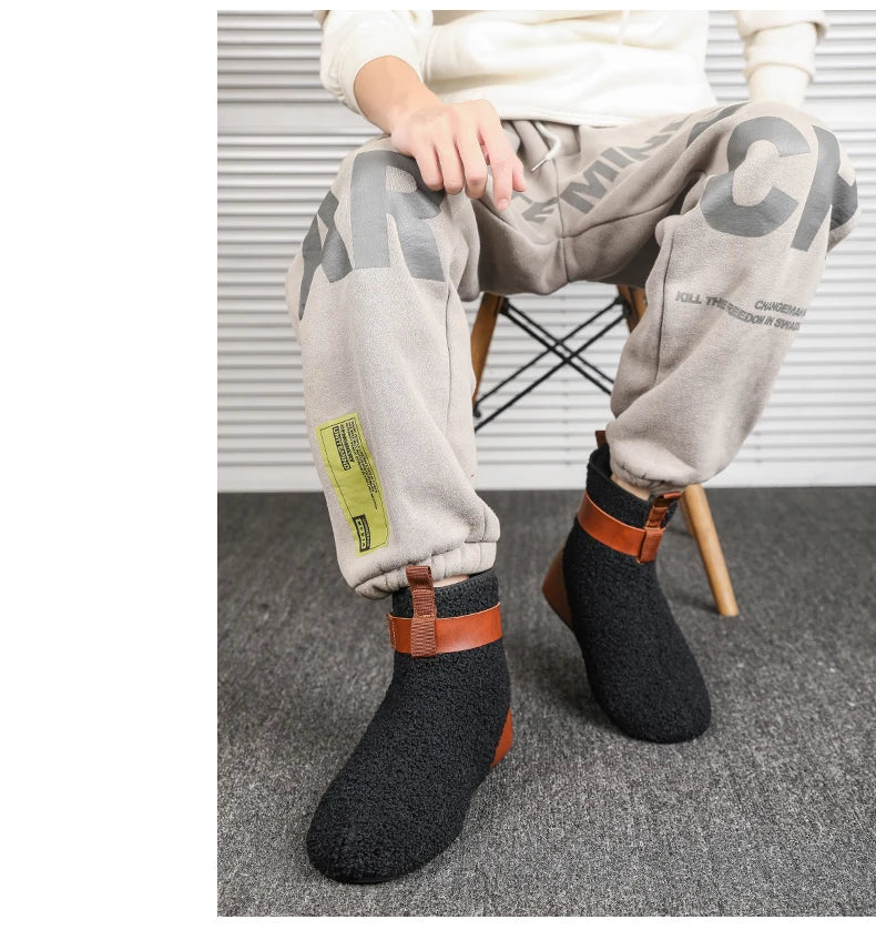 YRZL, zapatos para hombre, botas de invierno para hombre, zapatillas cálidas para hombre, zapatos planos suaves antideslizantes, zapatos casuales para hombre, cómodas zapatillas de interior para el hogar para hombre