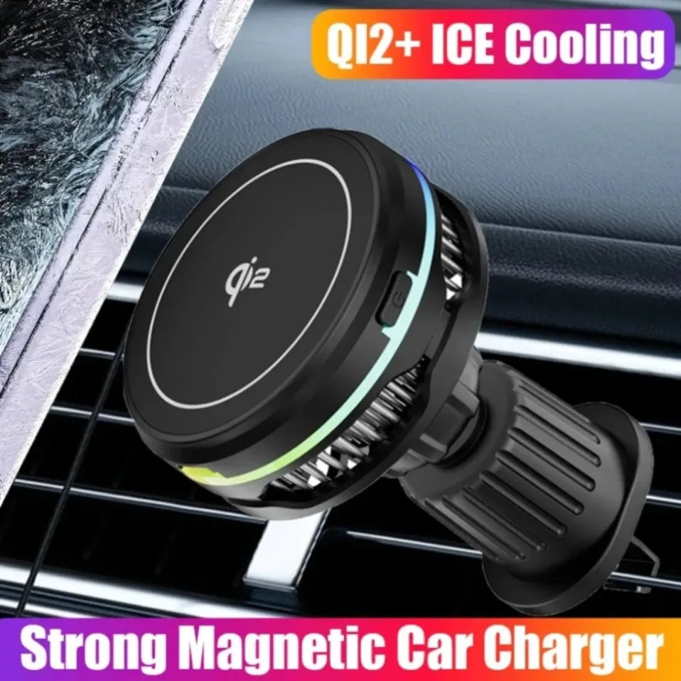 Cargador Inalámbrico Magnético para Coche con Refrigeración por Semiconductor, Soporte de Ventilación, Carga Rápida y Disipación de Calor para iPhone 17/16/15/14