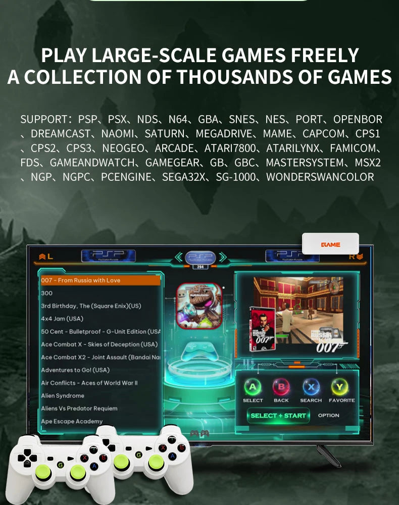 Coopreme X7 Y7 Actualizada Consola de Juegos Super TV con Salida HD, Joystick, Doble Controlador, Juegos de Lucha, Consola de Juegos PSP para el Hogar, Más de 10000 Juegos